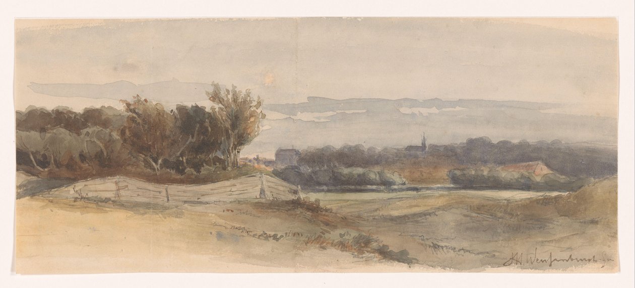 Paisagem Panorâmica de Johan Hendrik Weissenbruch (signed by artist)