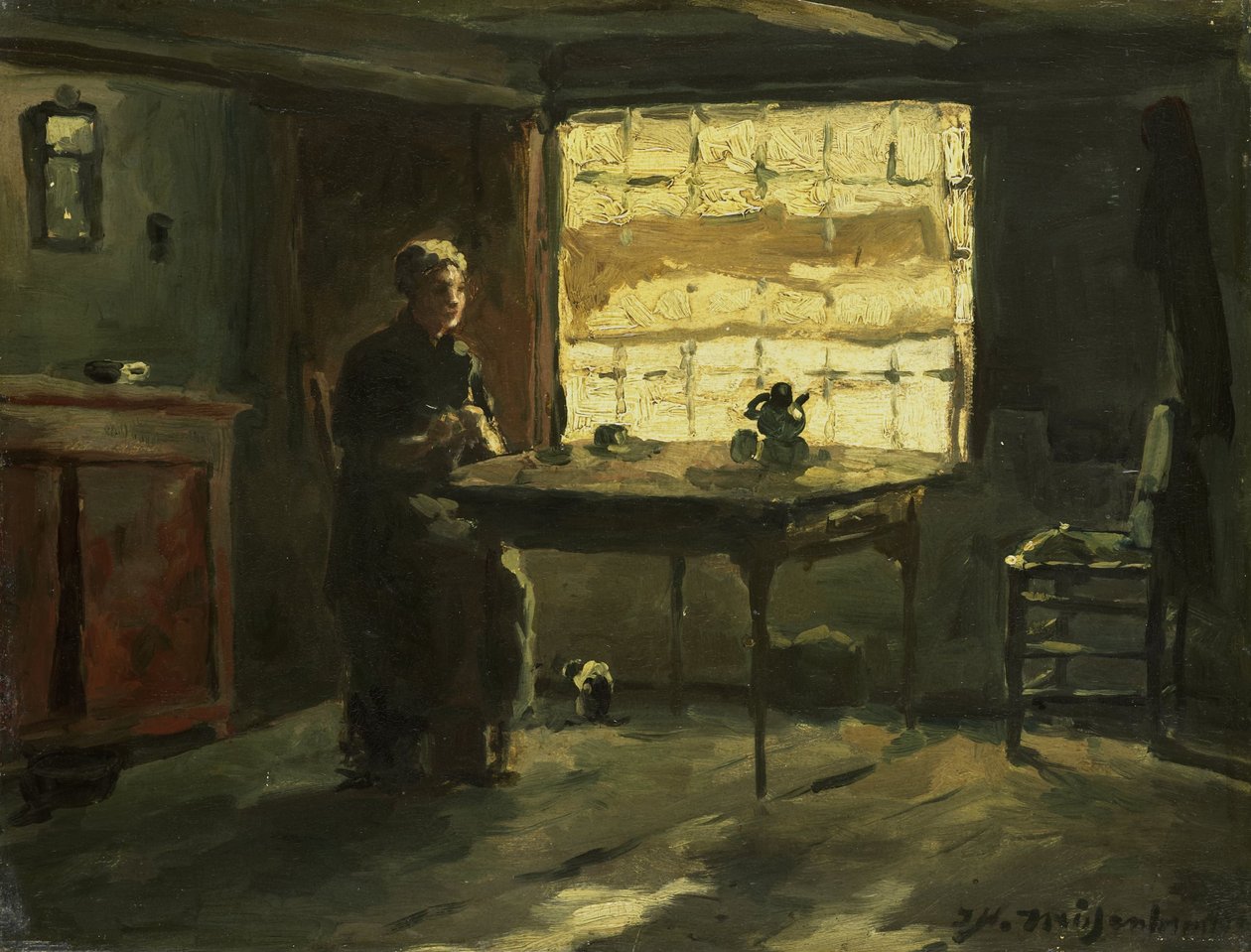 Interior da fazenda de Johan Hendrik Weissenbruch