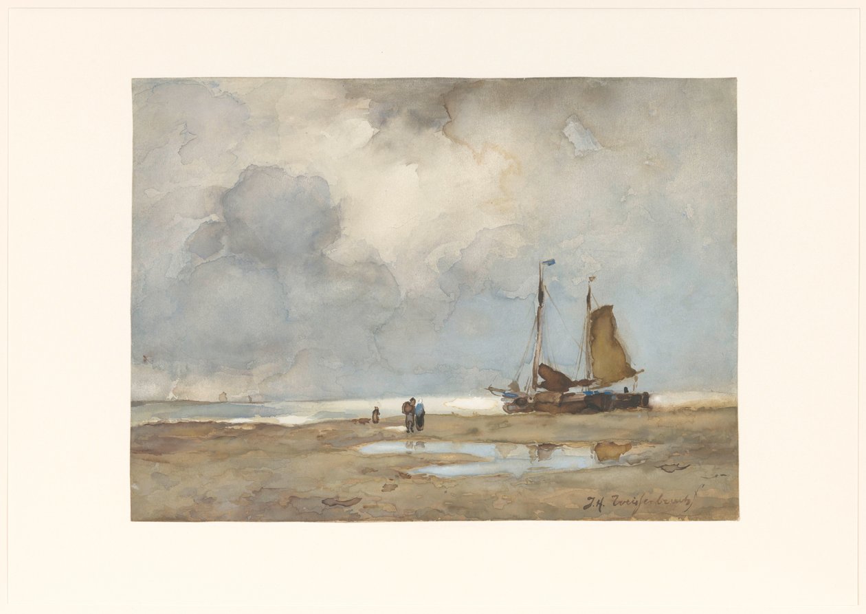 Vista na praia de Johan Hendrik Weissenbruch