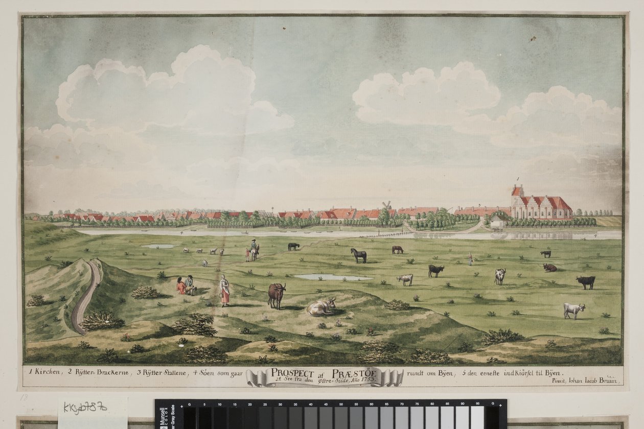 Perspectiva de Præstø de Johan Jacob Bruun