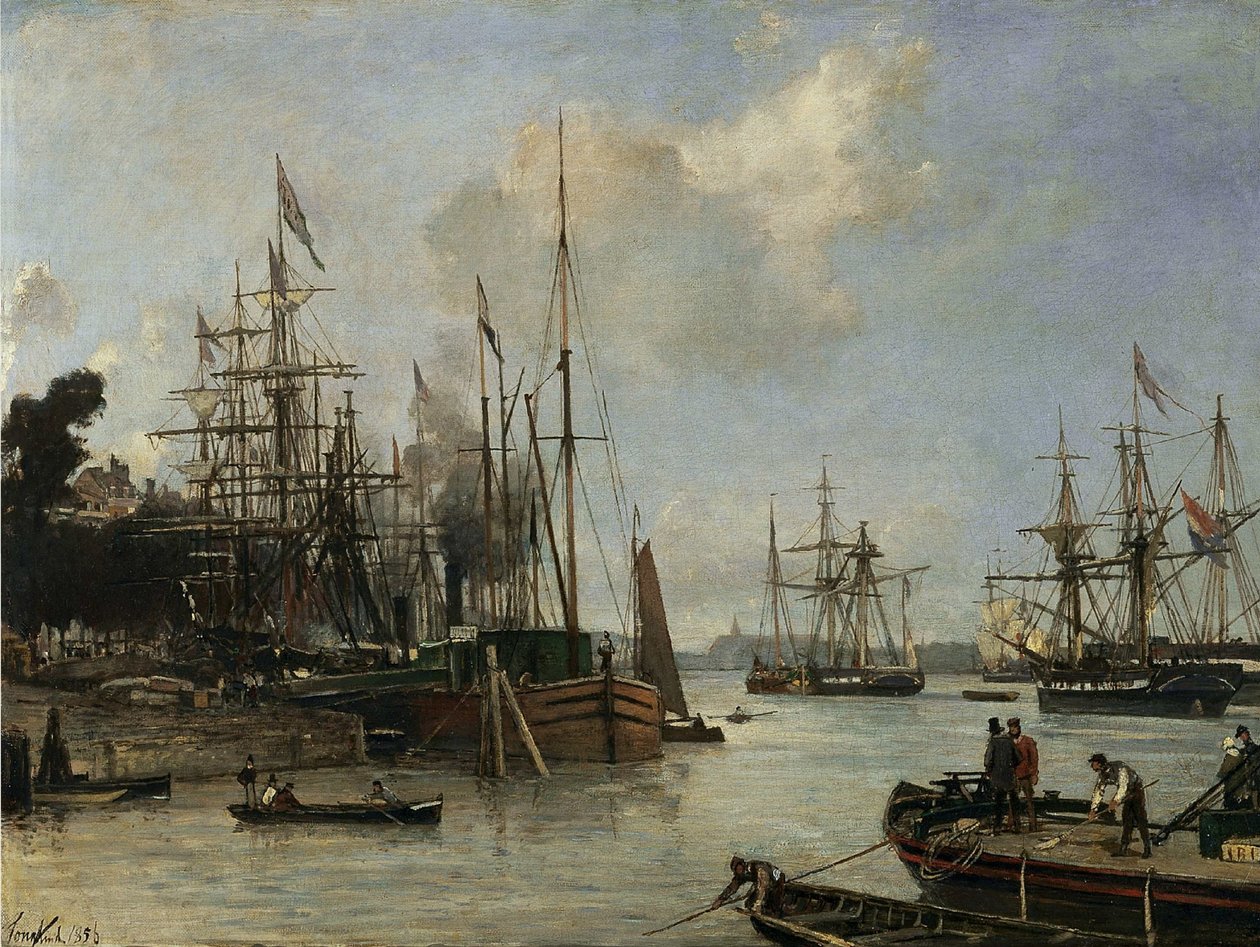 Vista do porto de Roterdão de Johan Jongkind