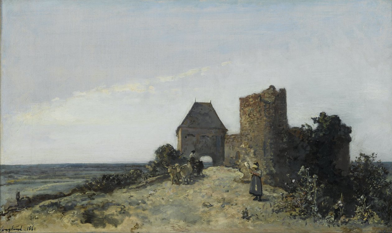 Ruínas do castelo de Rosemont de Johan Jongkind