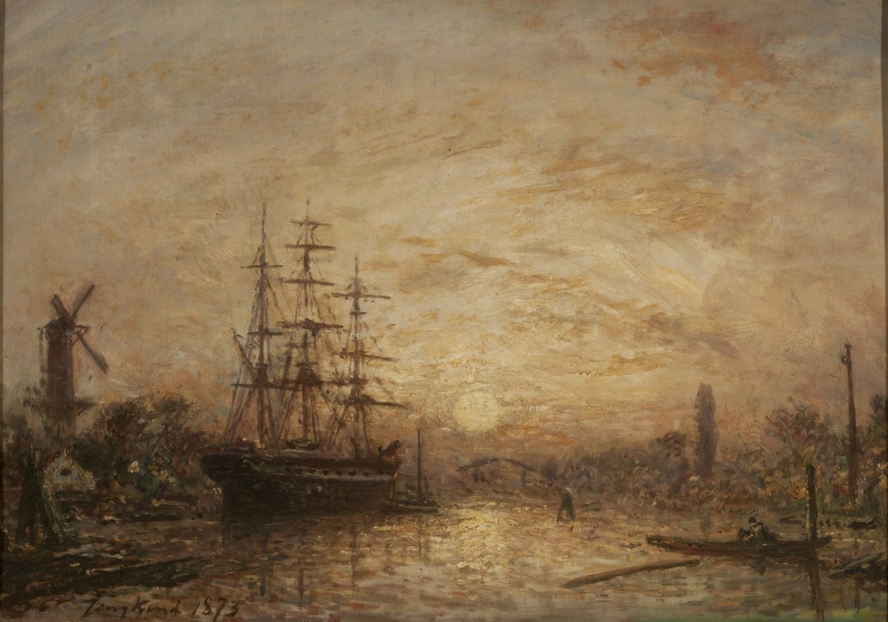 Pôr do sol na Holanda de Johan Jongkind