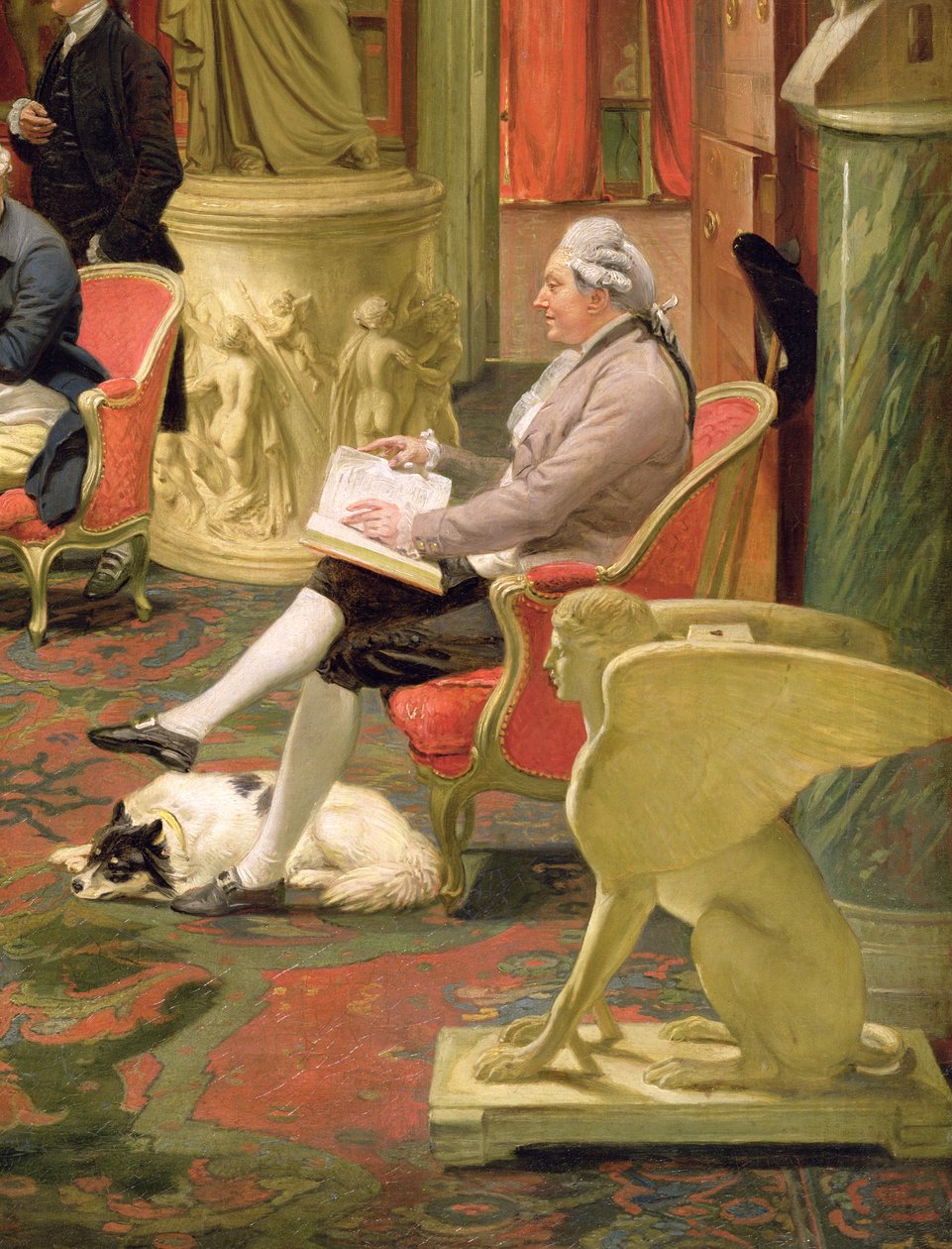 Charles Townley e seus amigos na Galeria Towneley, detalhe de Charles Townley 1737-1805 1781-83 óleo sobre tela detalhe de 2288 de Johan Joseph Zoffany