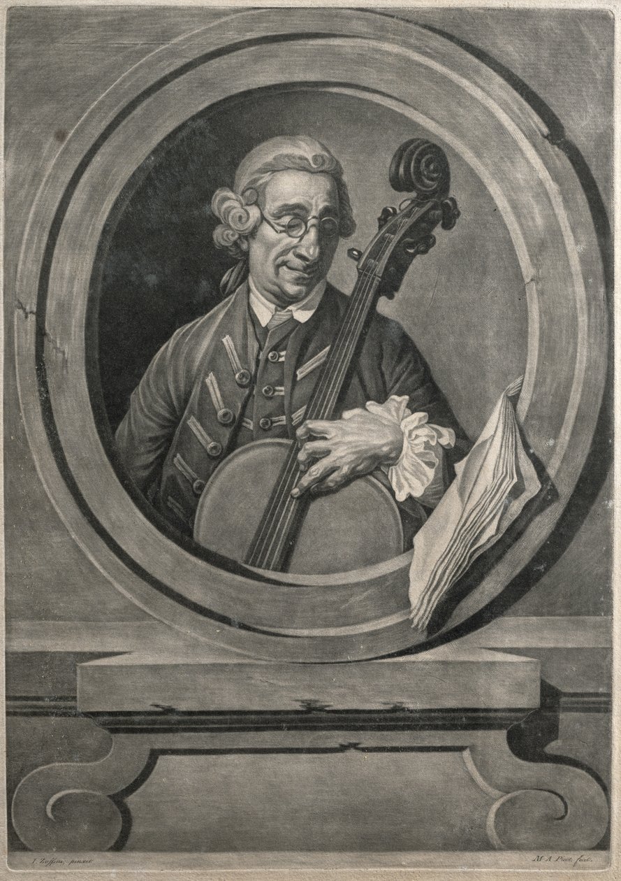 Retrato de um músico, possivelmente Franz Joseph Haydn (1732-1809), gravado por MA Picot de Johan Joseph Zoffany
