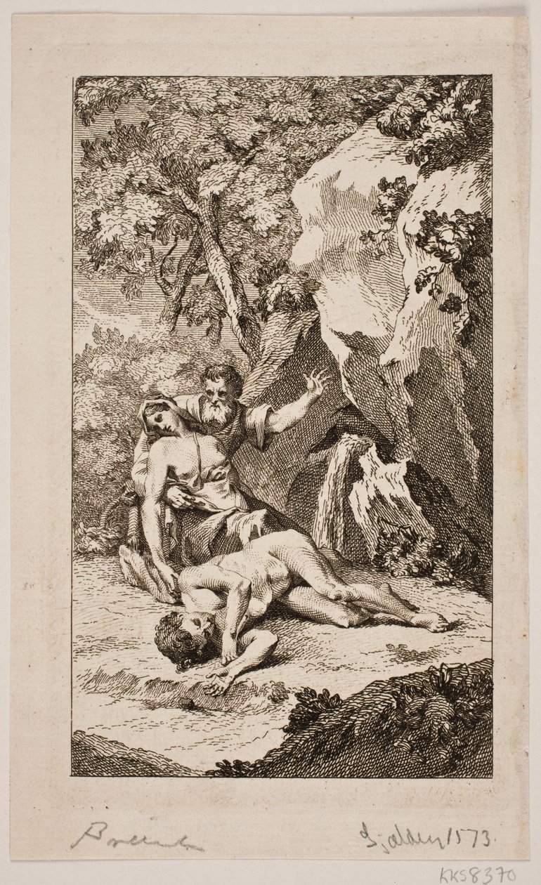 Ilustração para "A Morte de Abel" de Salomon Gessner, 1764 de Johan Martin Preisler
