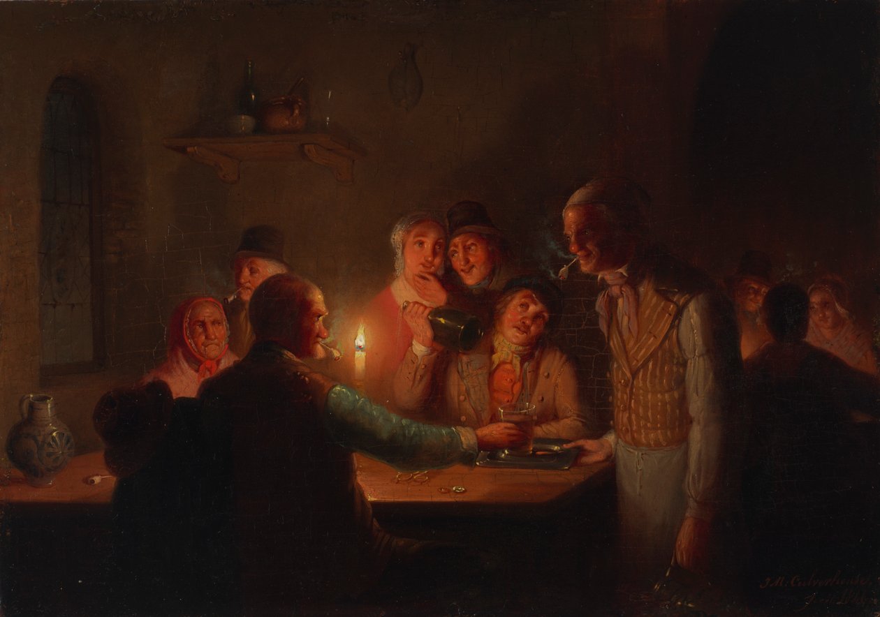 Cena da Dutch Tavern Scene, 1846. de Johan Mengels Culverhouse