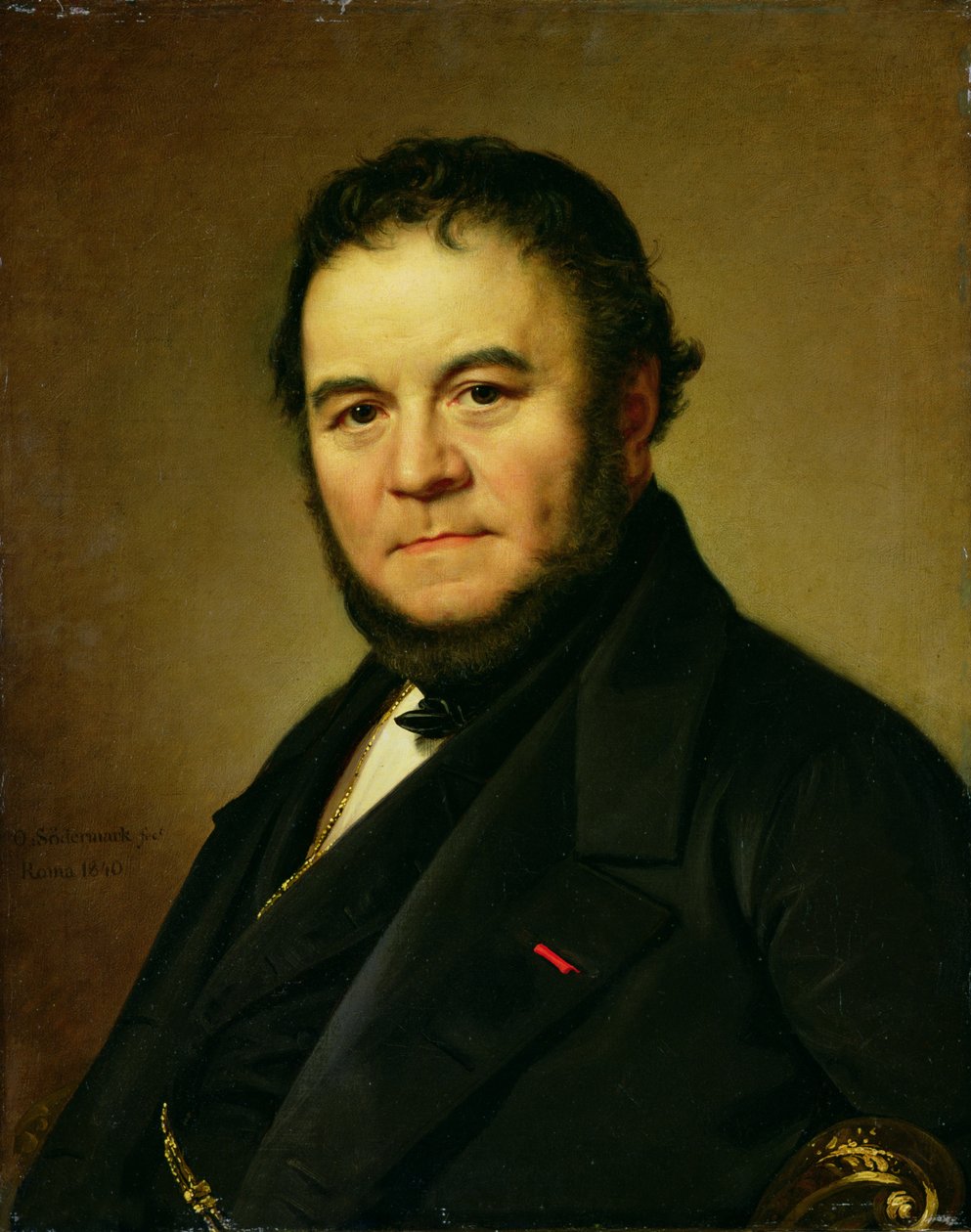 Retrato de Marie Henri Beyle, conhecido como Stendhal (1783-1842) 1840 de Johan Olaf Sodermark