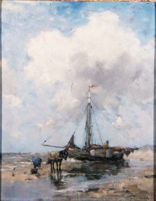 Um Barco de Pesca à Escalada (prancha) de Johan Scherrewitz