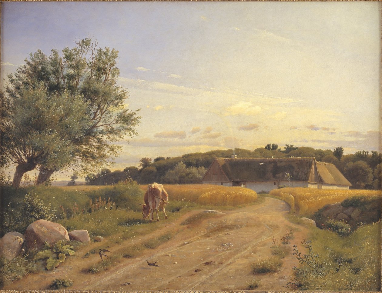 A Croft em Lodskov perto de Vognserup Manor, Zelândia de Johan Thomas Lundbye