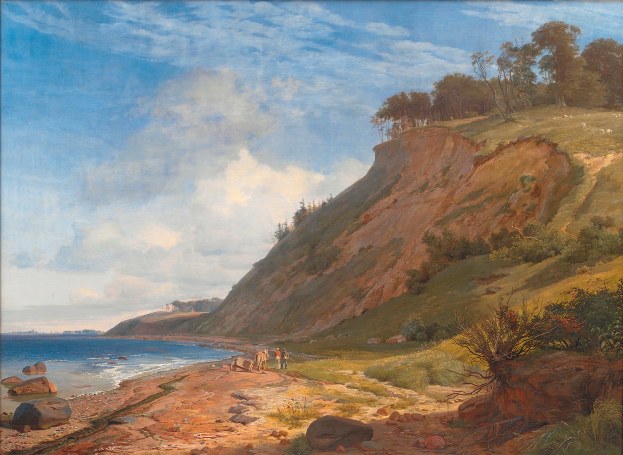 Uma costa dinamarquesa. Vista de Kitnæs no fiorde de Roskilde. Zelândia de Johan Thomas Lundbye