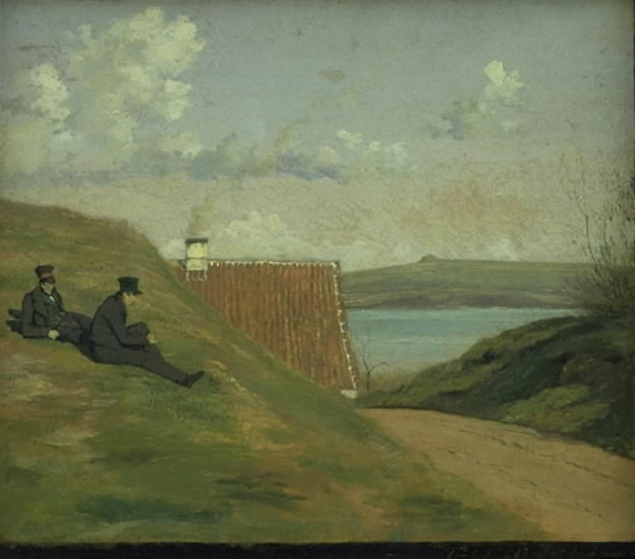 Uma estrada afundada perto de Frederiksværk de Johan Thomas Lundbye