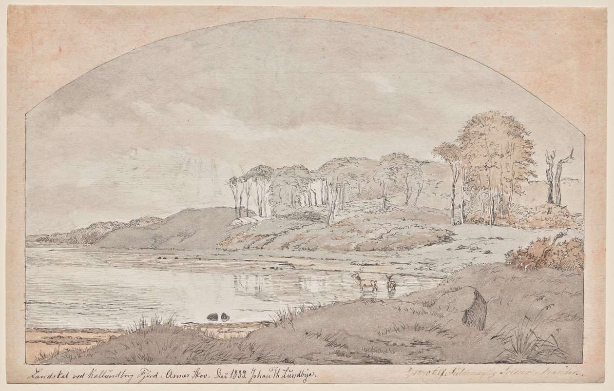 Floresta de Asnæs, baía no fiorde de Kalundborg de Johan Thomas Lundbye