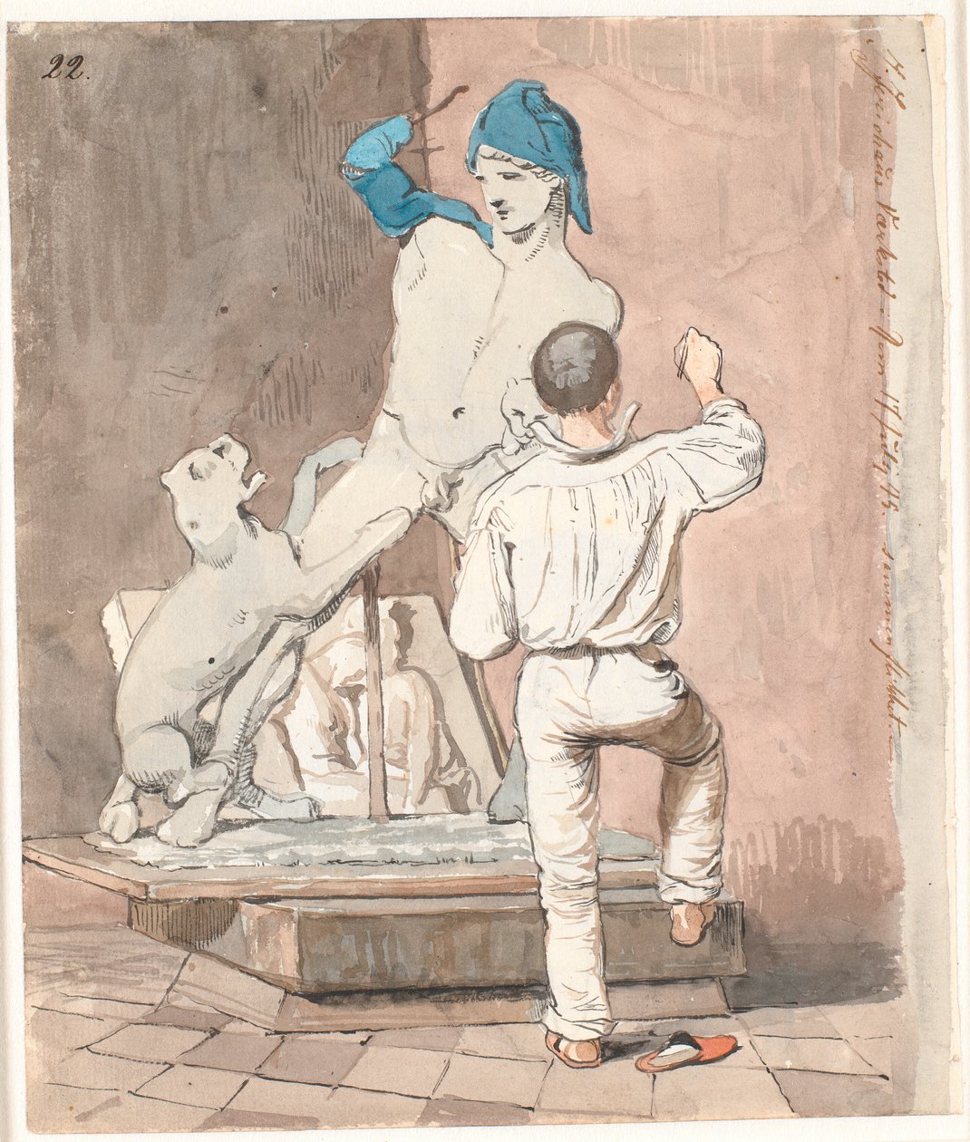 O escultor J. A. Jerichau em seu estúdio em Roma de Johan Thomas Lundbye