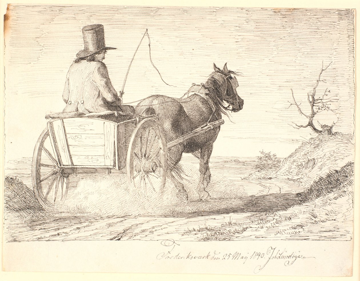 Agricultor dirigindo um carrinho de Johan Thomas Lundbye