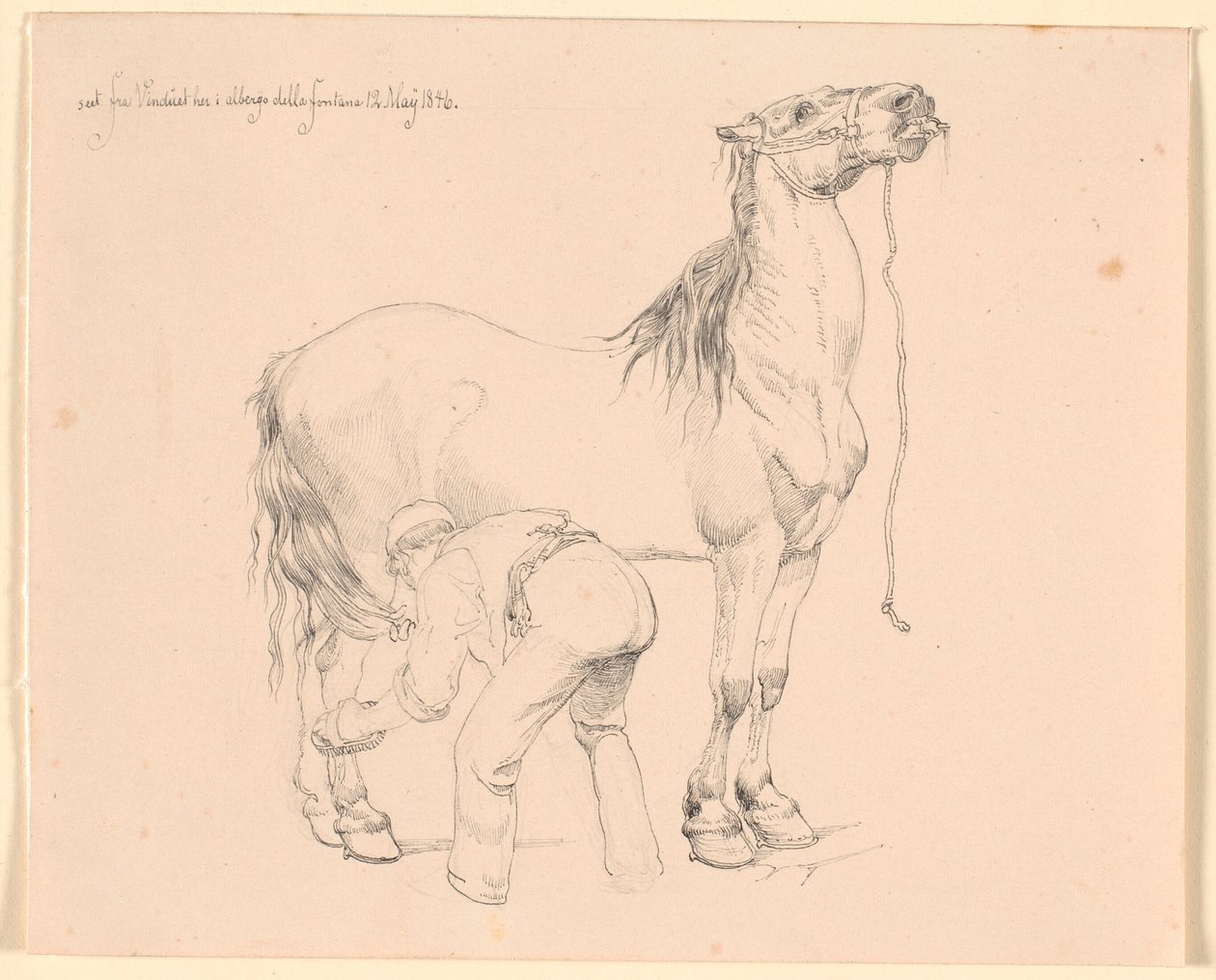 Um cavalo é preparado de Johan Thomas Lundbye