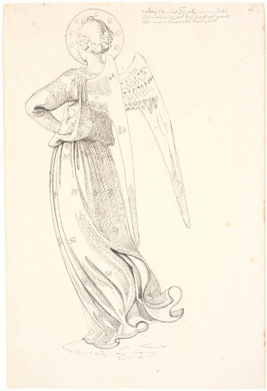 Anjo visto de costas - depois de Fra Angelico de Johan Thomas Lundbye