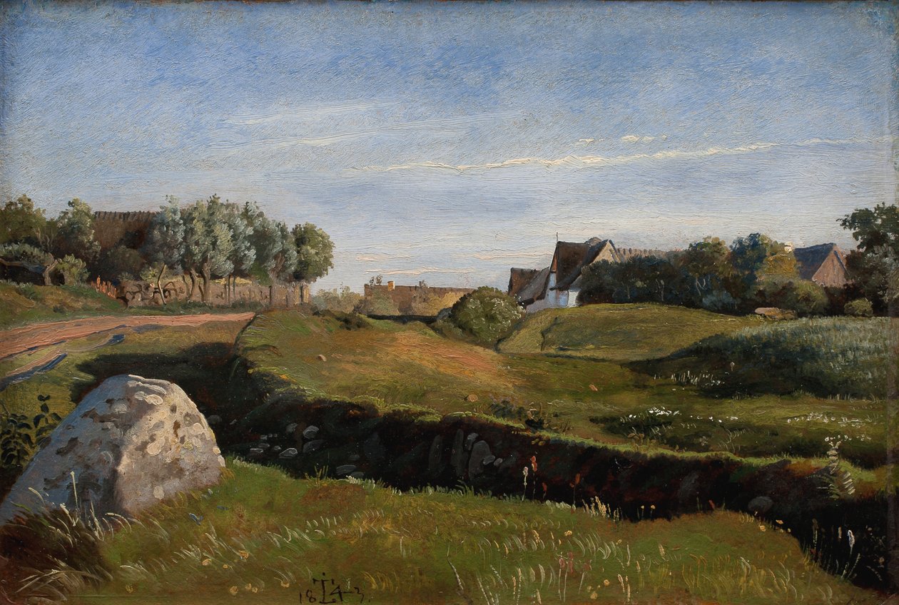 Paisagem perto de Vejby vista do norte. Luz da tarde de Johan Thomas Lundbye