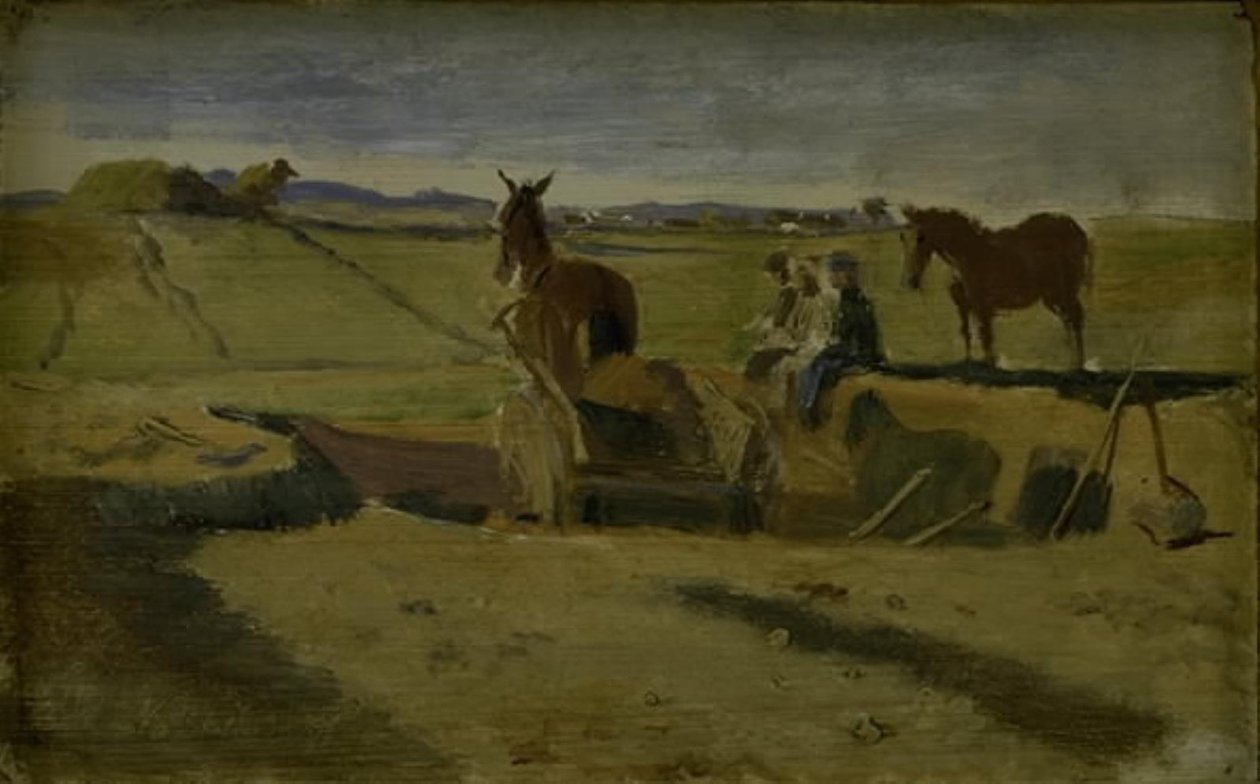 Marling do campo vicariato de Vallekilde, Hankehøj ao fundo de Johan Thomas Lundbye