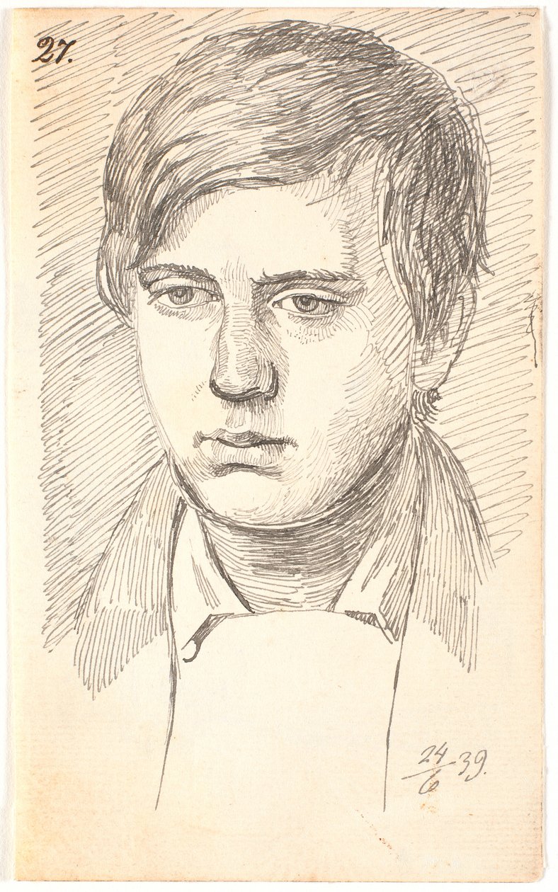 Retrato de um jovem, um rosto de Johan Thomas Lundbye