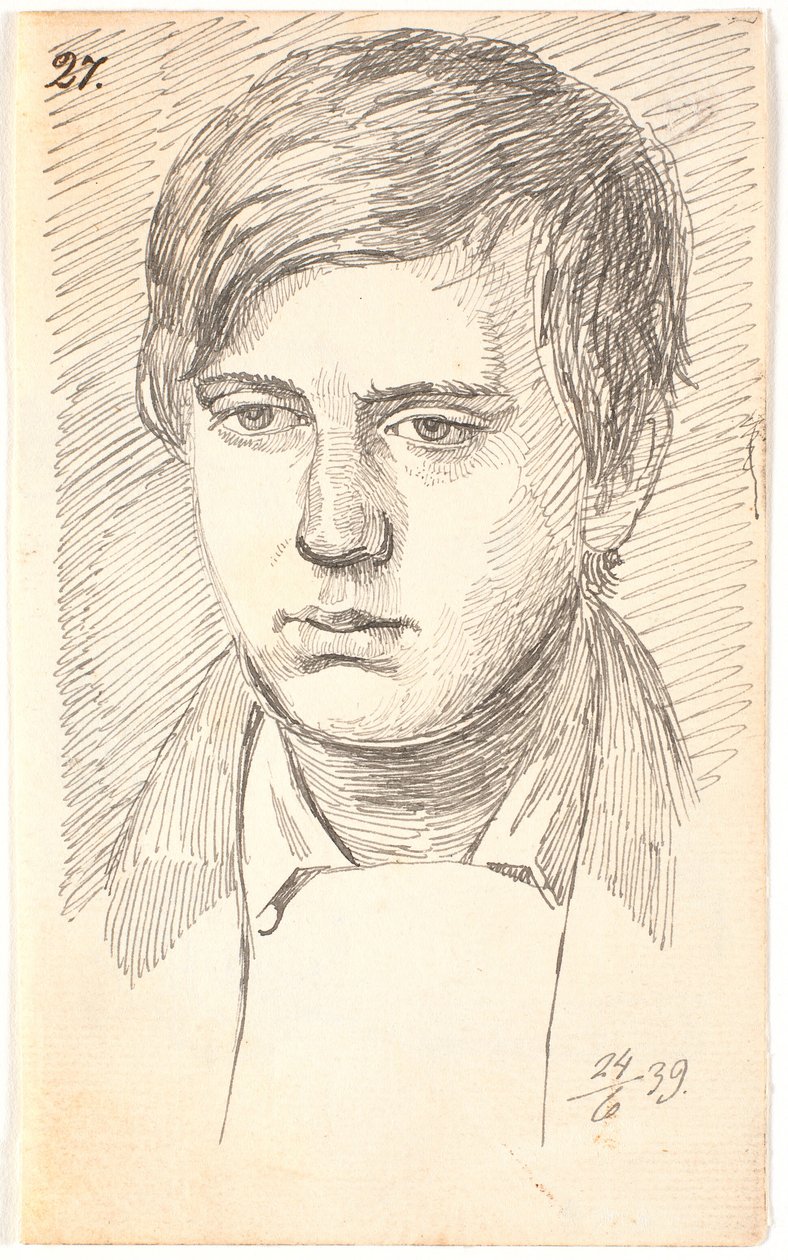 Retrato de um jovem, um rosto de Johan Thomas Lundbye