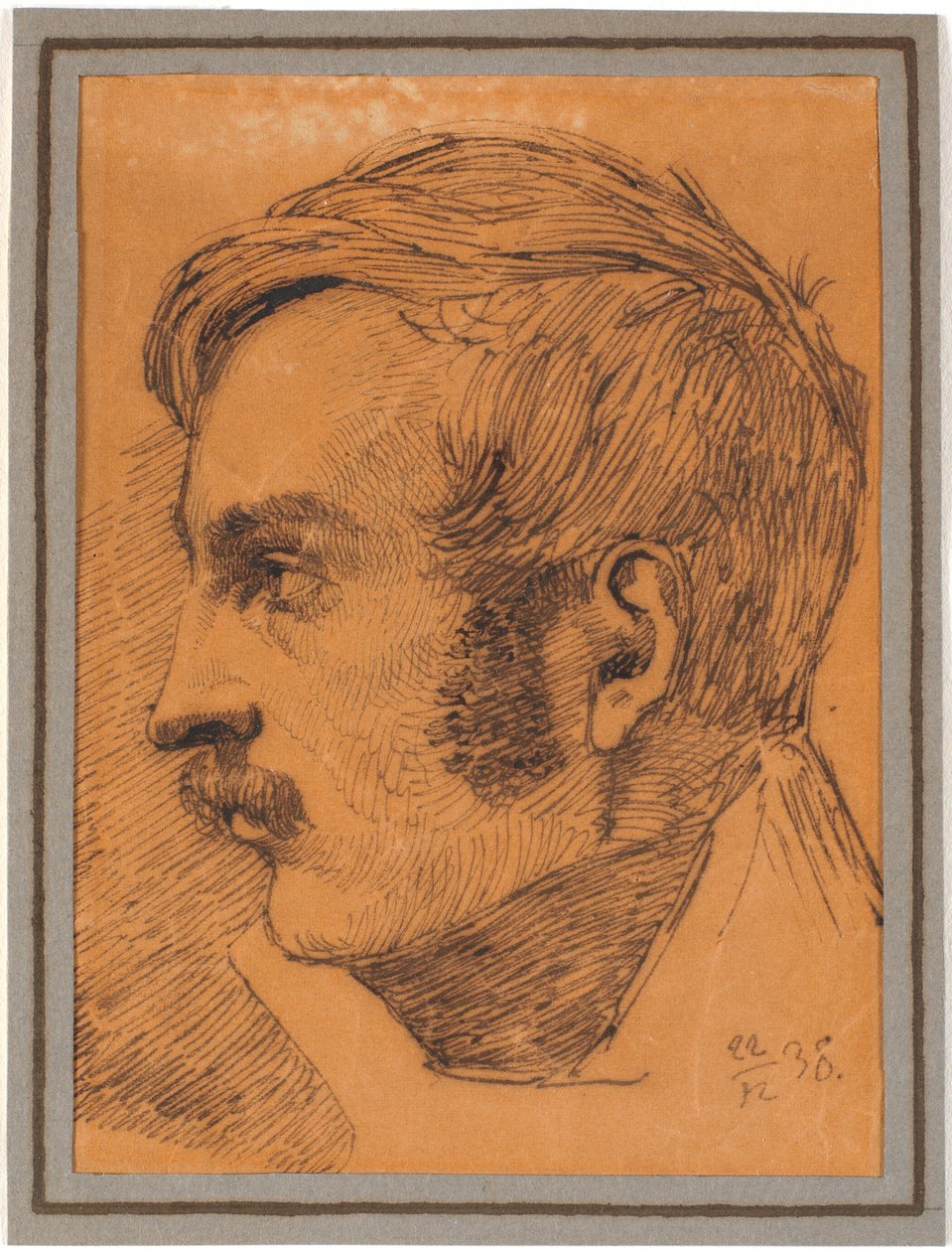 Retrato de perfil do irmão do artista, possivelmente o mais tarde Ministro da Guerra de Johan Thomas Lundbye