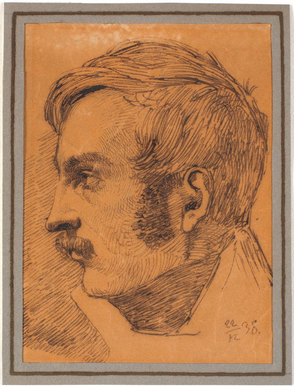 Retrato de perfil do irmão do artista, possivelmente o mais tarde Ministro da Guerra de Johan Thomas Lundbye