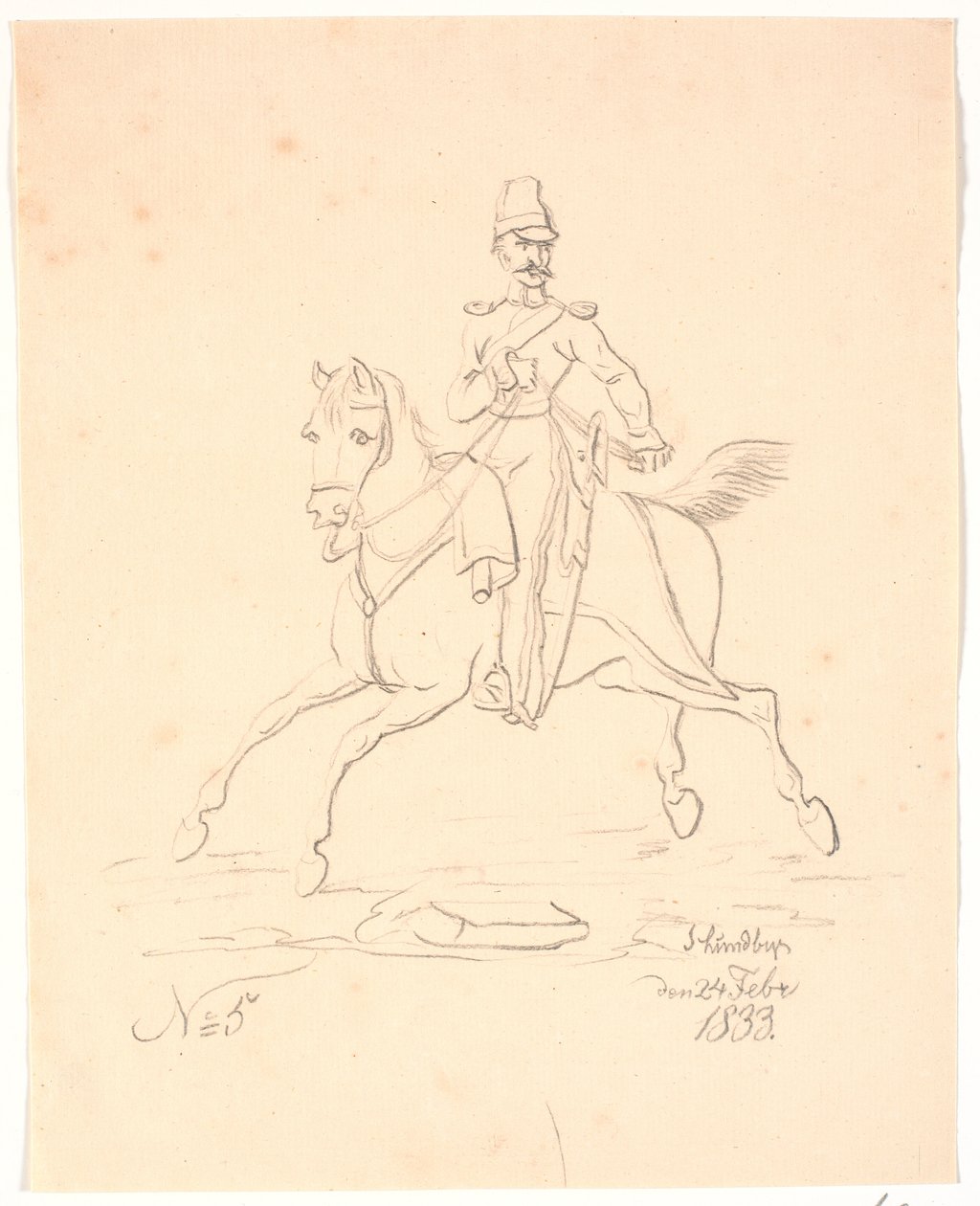 Soldado a cavalo, virado para a esquerda de Johan Thomas Lundbye