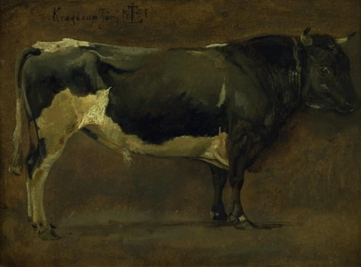 touro manchado de preto de Johan Thomas Lundbye