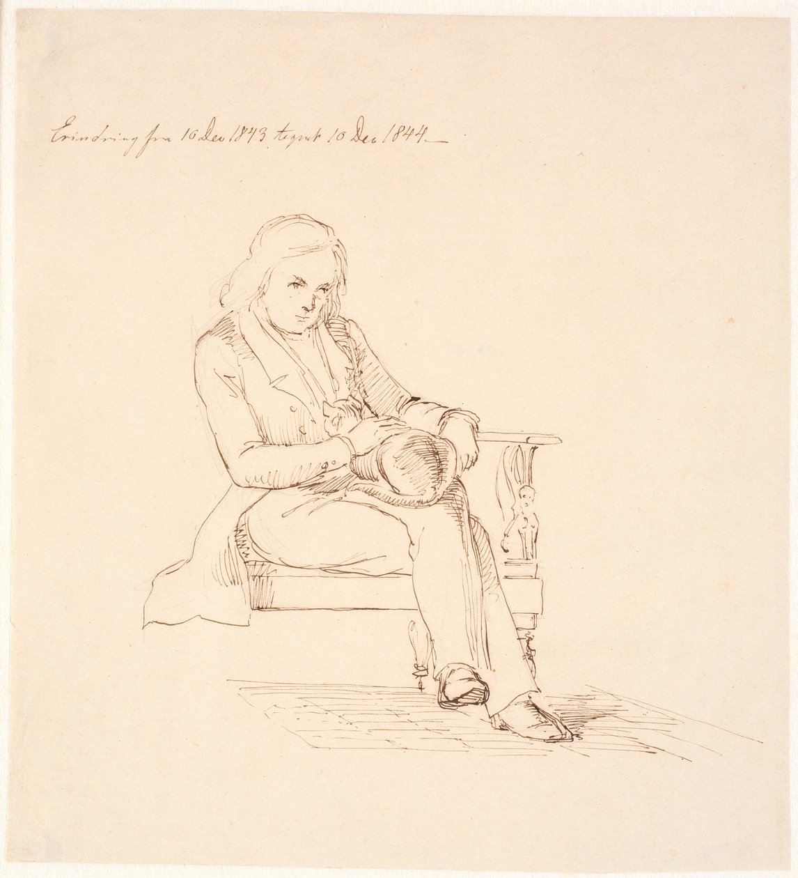 Thorvaldsen sentado em um sofá de Johan Thomas Lundbye
