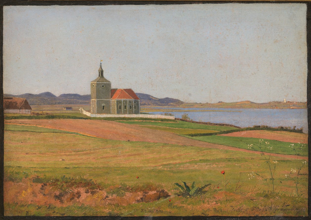 Igreja de Vinderød perto de Frederiksværk de Johan Thomas Lundbye