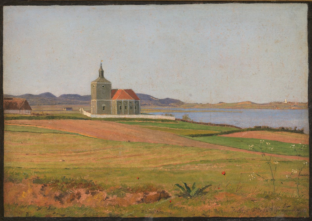 Igreja de Vinderød perto de Frederiksværk de Johan Thomas Lundbye