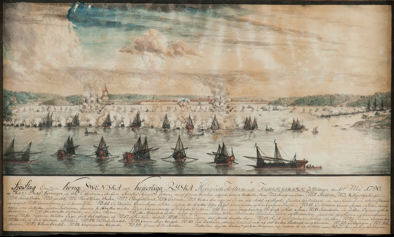 A Batalha de Fredrikshamn em maio de 1790, 1791. de Johan Tietrich Schoultz