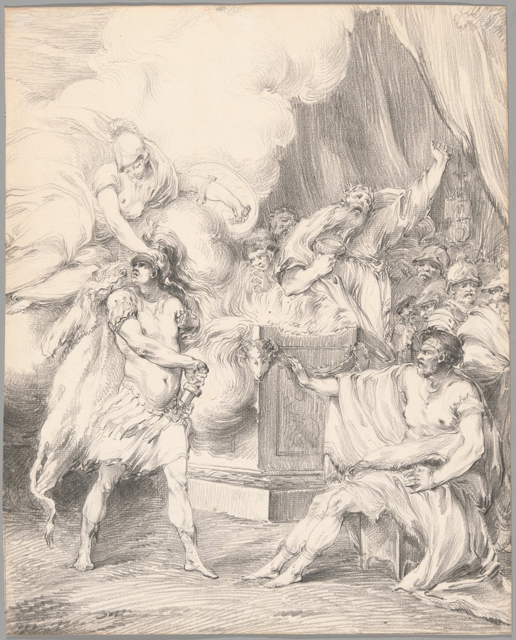 Aquiles contido por Atena na tenda de Agamémnon, da Ilíada, Livro I de Johan Tobias Sergel