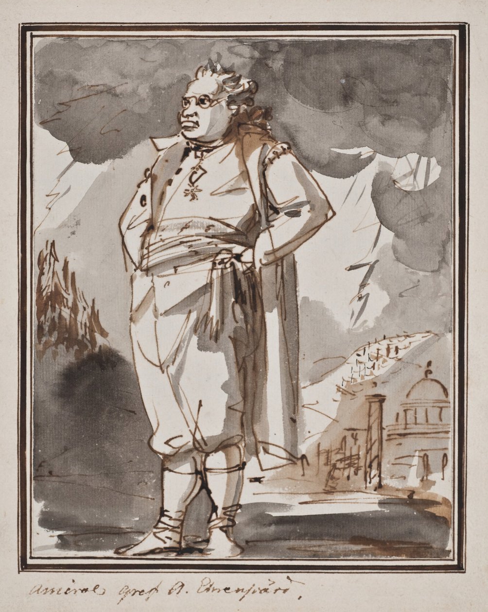 Carl August Ehrensvärd em figura inteira de Johan Tobias Sergel