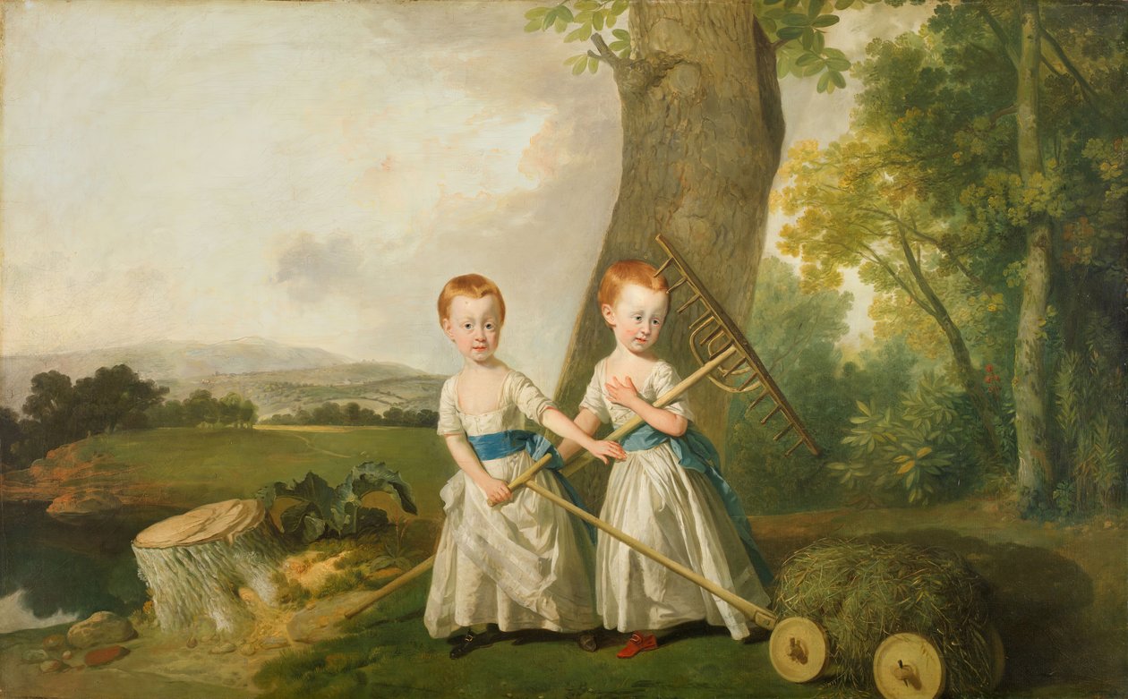 Retrato das crianças contundentes, 1766-80.   de Johan Zoffany