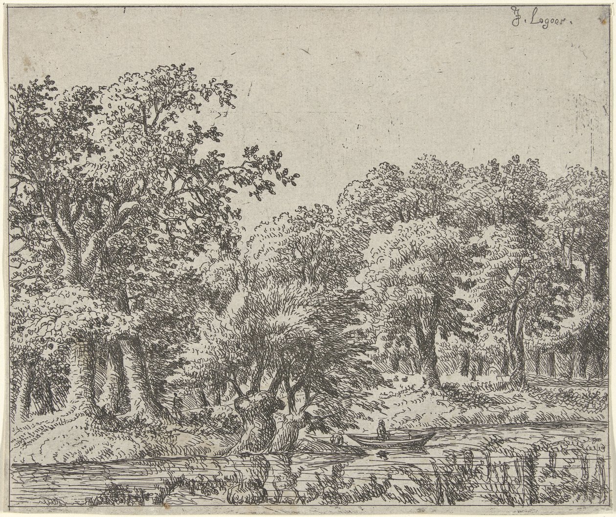 paisagem com barco de Johan de Lagoor