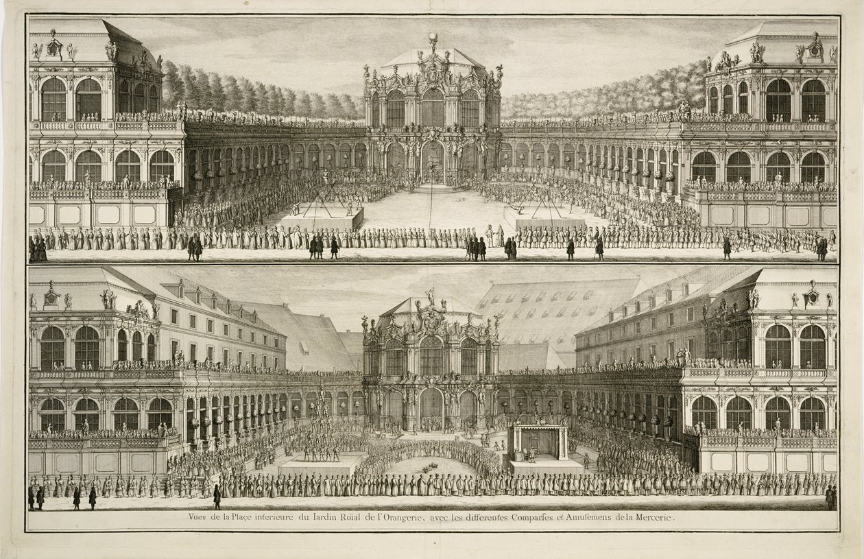 Vista ... do jardim Roial da Orangerie de Johann August Corvinus