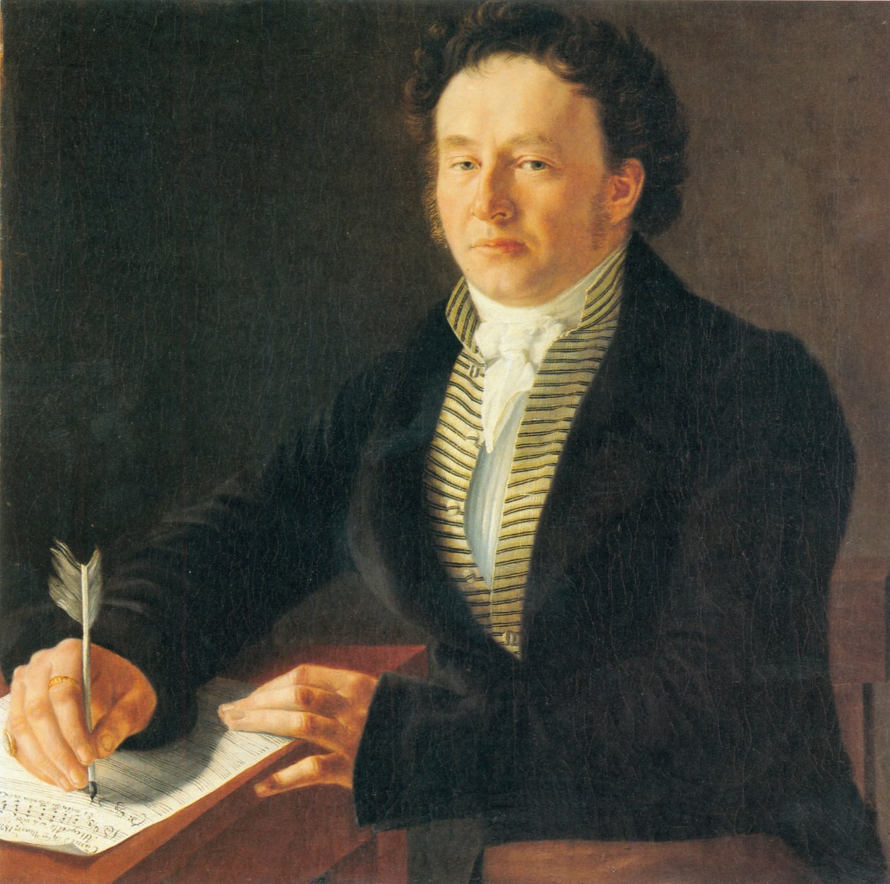 Retrato do compositor Ludwig (Louis) Spohr 1824 em Kassel de Johann August Nahl the Younger