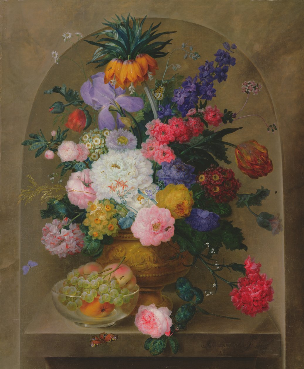 Ainda vida de frutas e flores, 1807 de Johann Baptist Drechsler