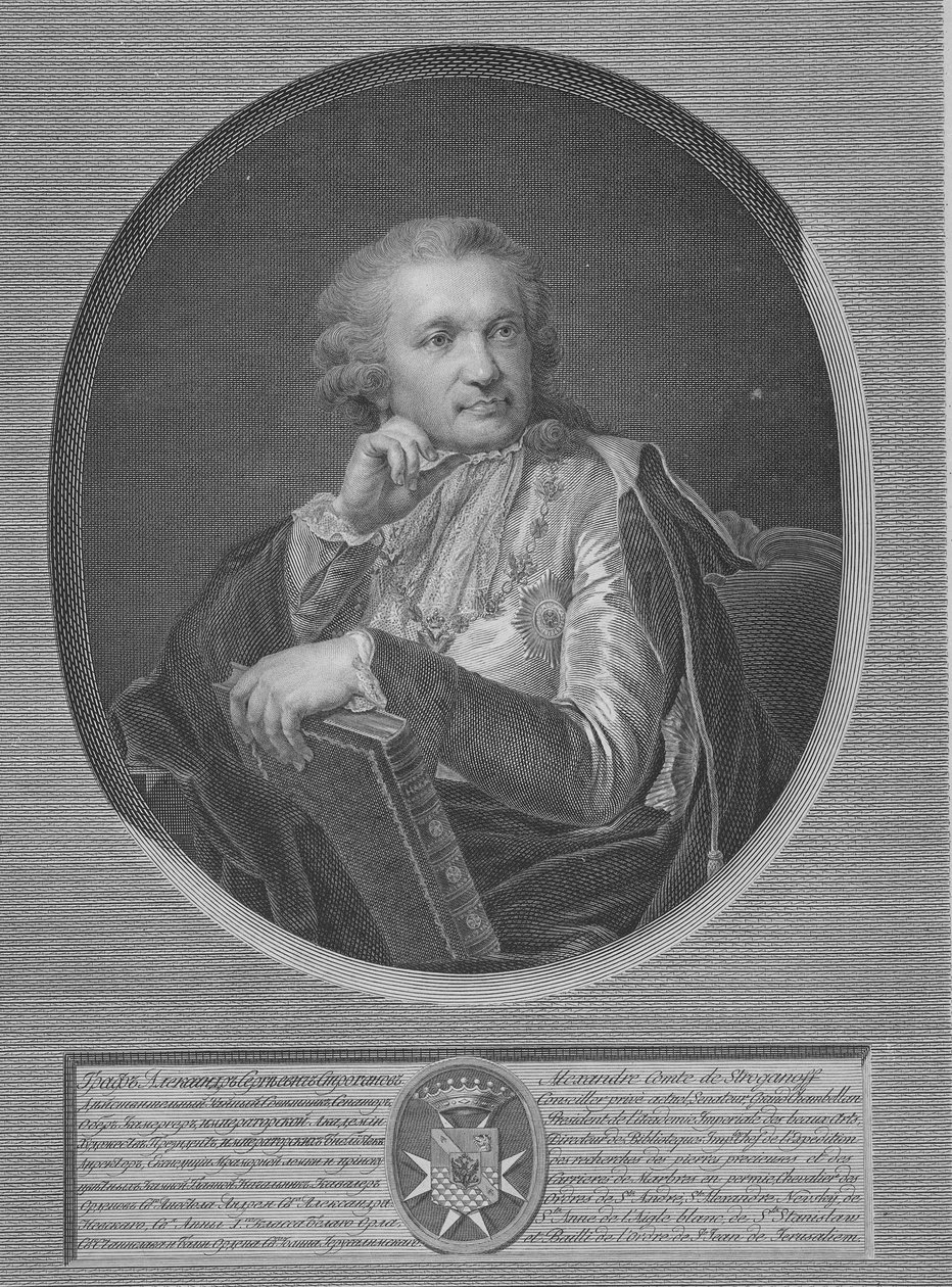Conde Stroganov, gravado por Ignaz Sebastian Klauber, 1802 de Johann Baptist Edler von Lampi