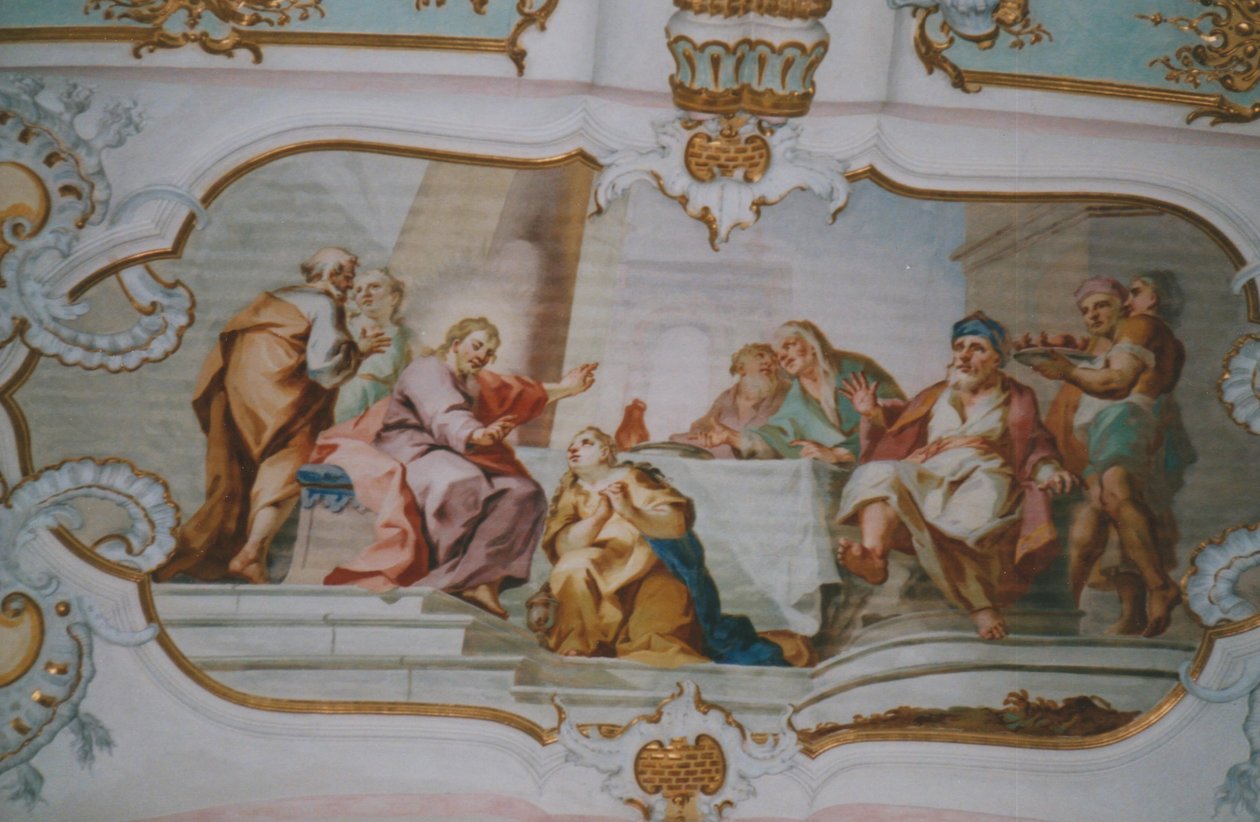 Afresco no manejo da nave de Johann Baptist Zimmermann