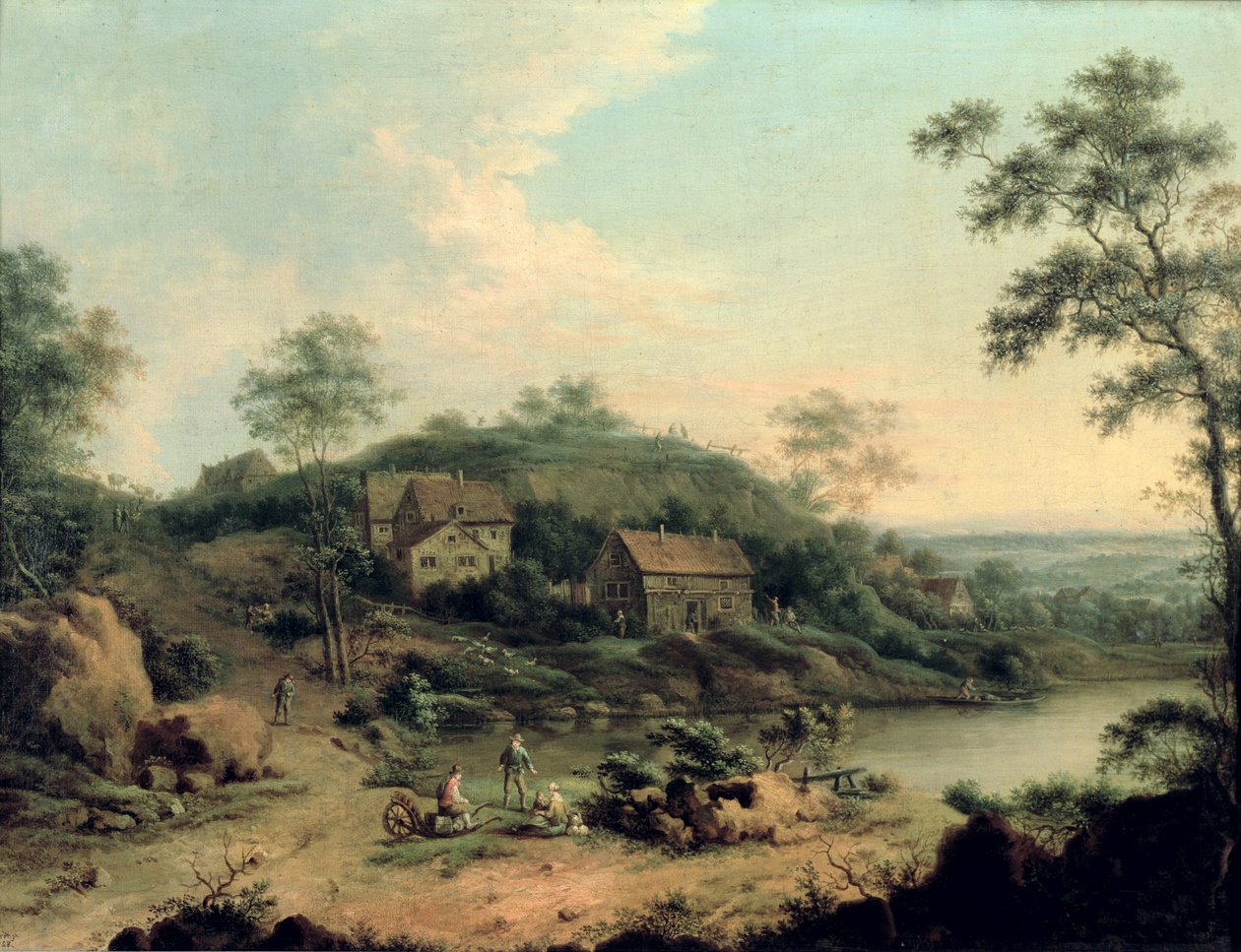 Paisagem, 1758 de Johann Christian Vollerdt or Vollaert