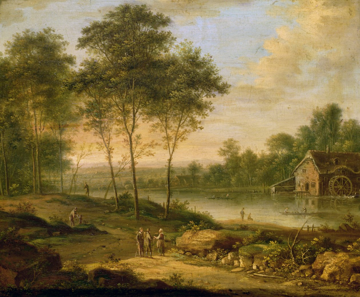 Paisagem com um moinho de Johann Christian Vollerdt or Vollaert