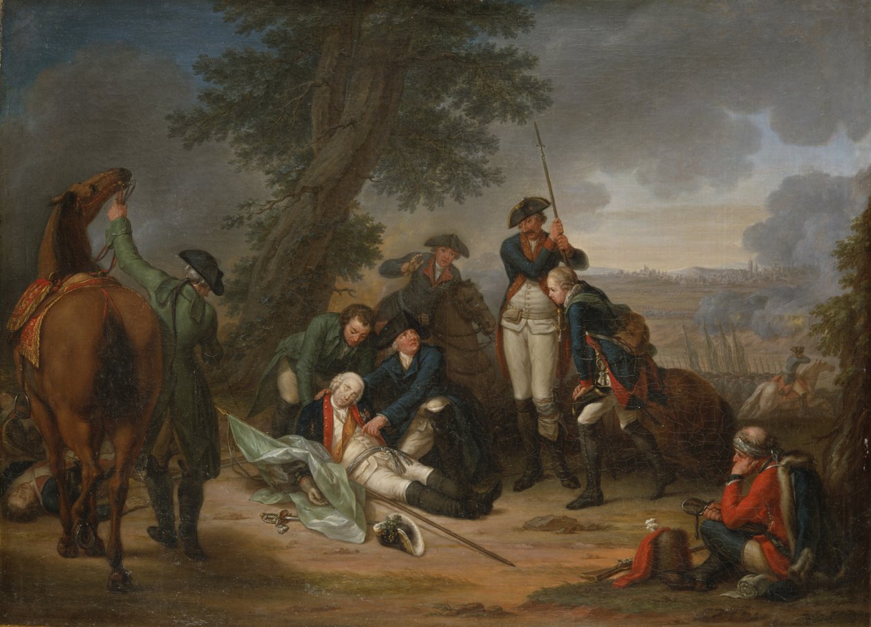 A Morte do Marechal de Campo Schwerin na Batalha de Praga de Johann Christoph Frisch