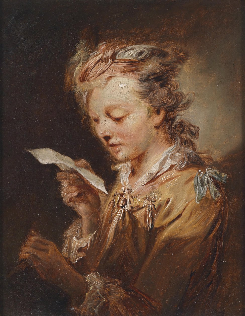 Retrato, de, um, homem jovem, leitura de Johann Conrad Seekatz