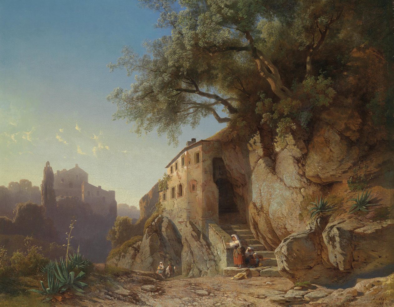 Motivo de Roman Campagna com pastores de Johann Cornelis Mali