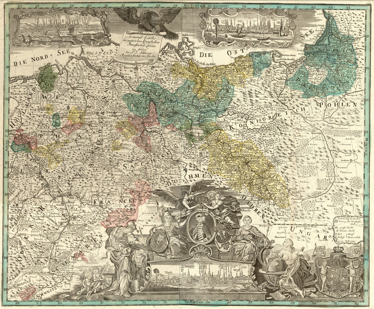 Carte geral de todos os países reais da Prússia de Johann David Schleuen