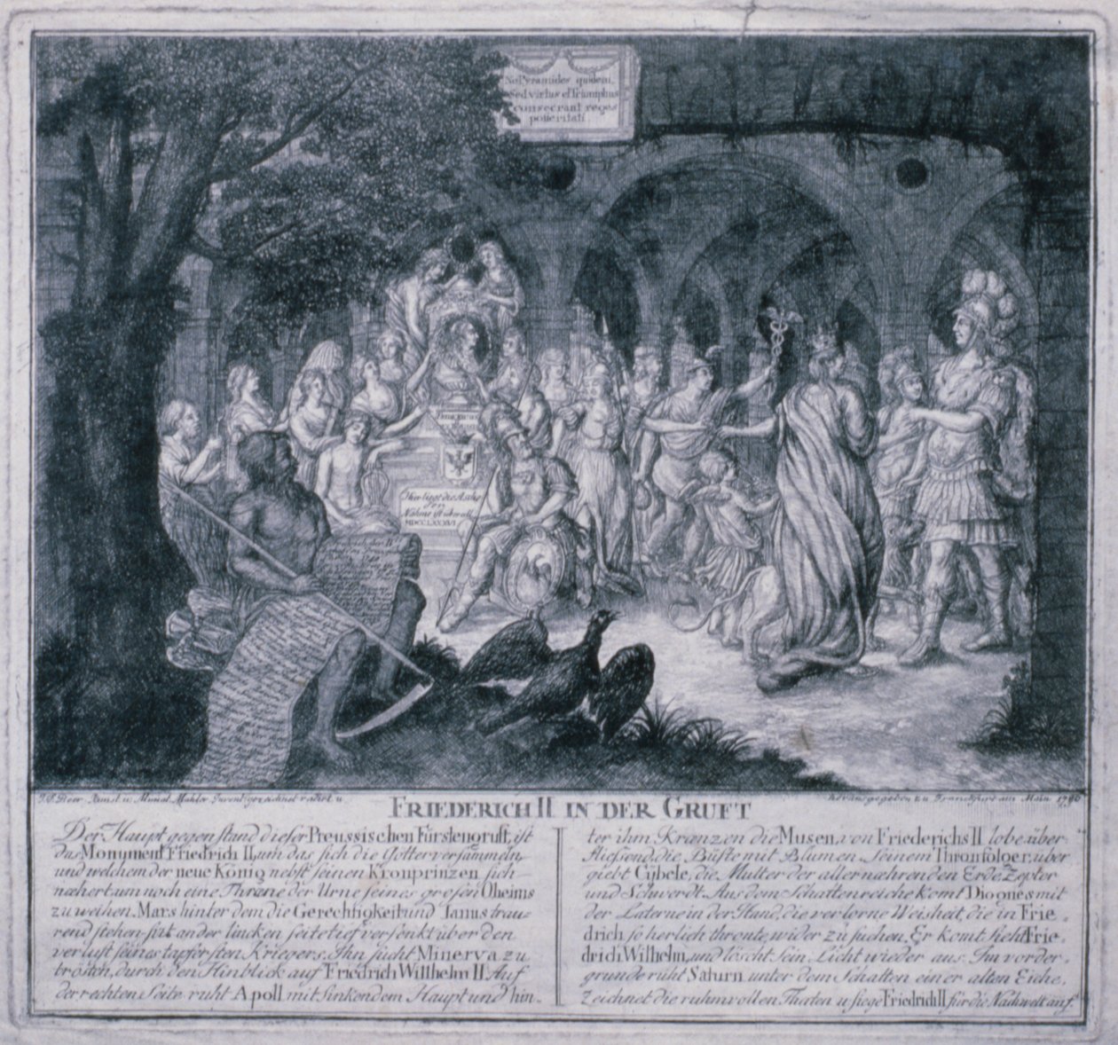 Frederico II na cripta, 1786 de Johann Friedrich Beer