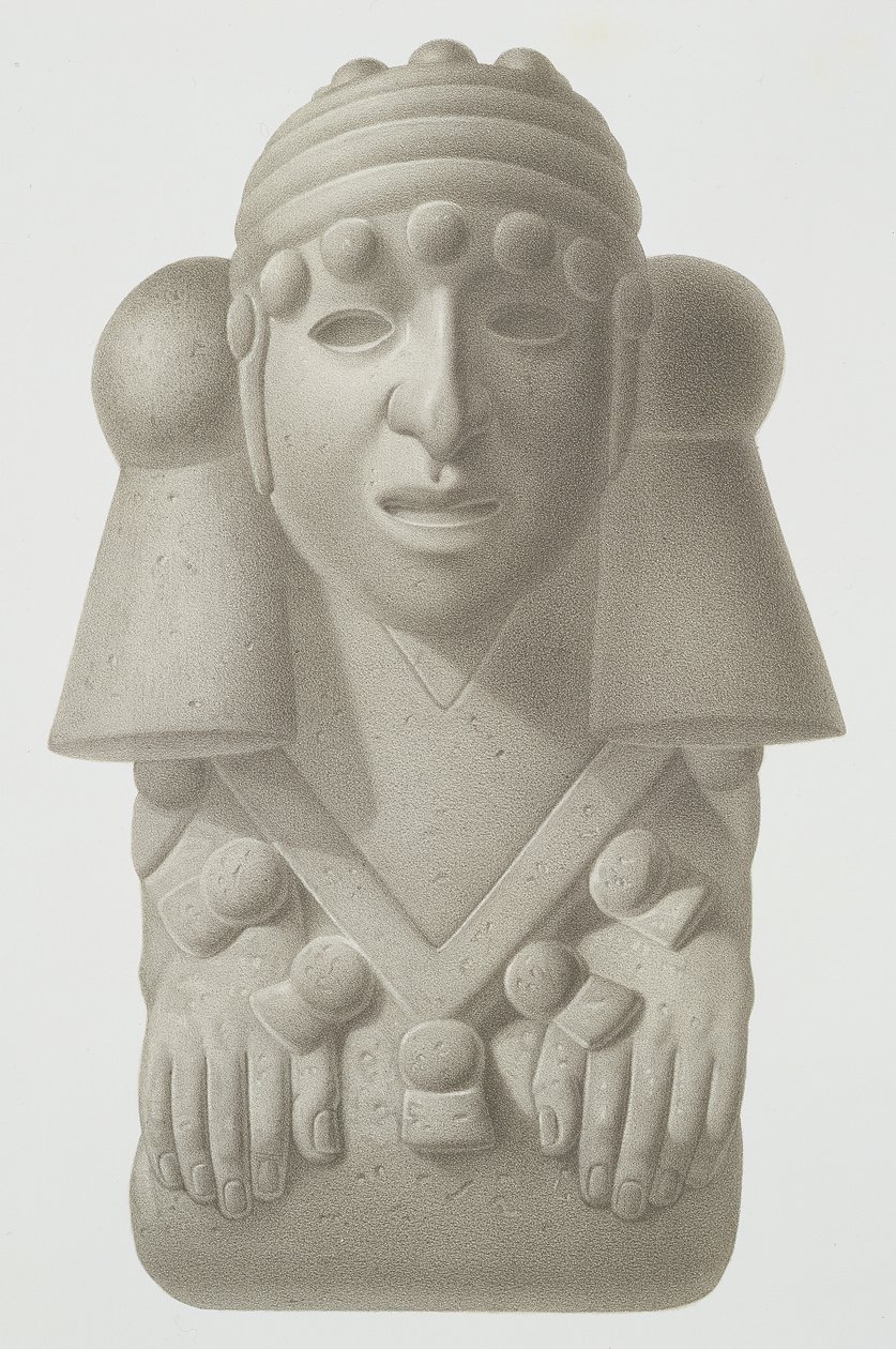 O deus da chuva, Cocijo, placa 52 de &39;antigos monumentos do México&39;, gravada por Lasnier, 1866 de Johann Friedrich Maximilian von Waldeck